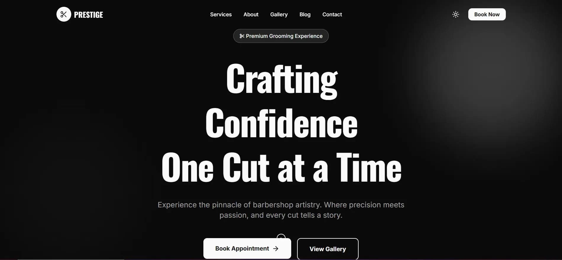 Barber Website Template design preview